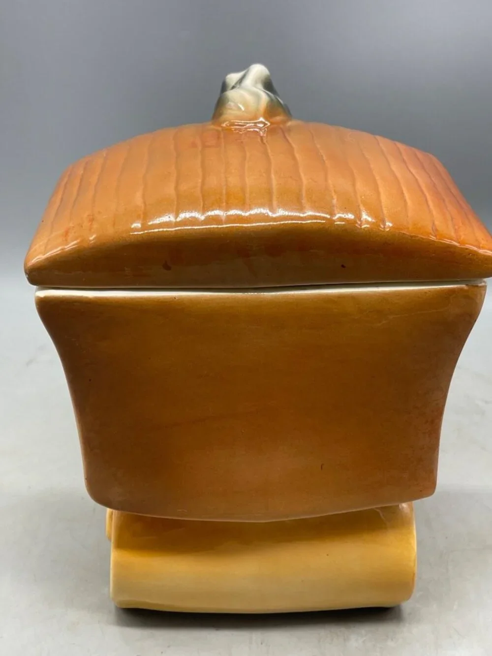 Sierra Vista Pottery Steam Engine Train Cookie Jar California brown 9x9